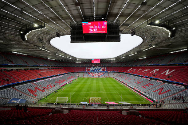 Top 10 Largest Bundesliga Stadiums: A general view inside the stadium prior to the Bundesliga match between FC Bayern Munich and 1. FC Heidenheim 1846 at Allianz Arena on December 07, 2024 in Munich, Germany.