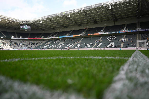 Top 10 Largest Bundesliga Stadiums: A general view inside the stadium prior to the Bundesliga match between Borussia Mönchengladbach and RB Leipzig at Borussia Park Stadium on September 23, 2023 in Moenchengladbach, Germany.