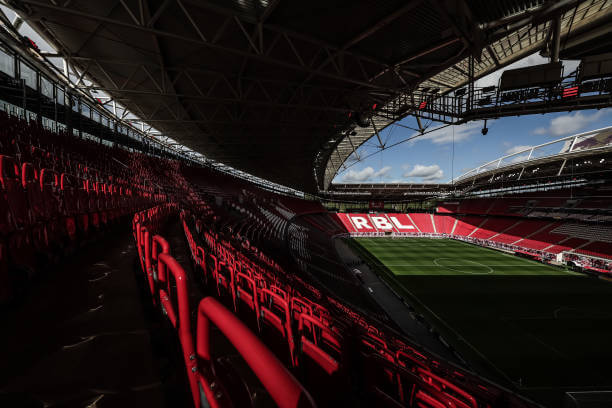 Top 10 Largest Bundesliga Stadiums: A general view inside the stadium prior to the Bundesliga match between RB Leipzig and FC Augsburg at Red Bull Arena on September 28, 2024 in Leipzig, Germany. 