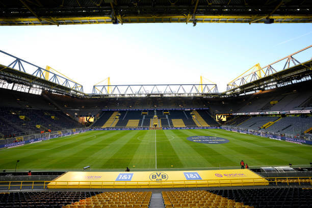 Top 10 Largest Bundesliga Stadiums: A general view inside the stadium prior to the Bundesliga match between Borussia Dortmund and FC Bayern München at Signal Iduna Park on November 30, 2024 in Dortmund, Germany.