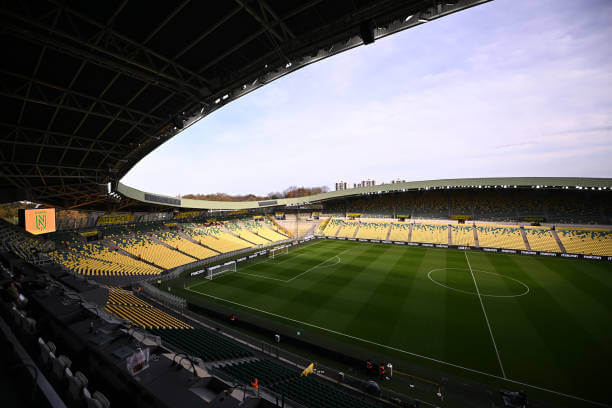 Top 10 Largest Ligue 1 Stadiums: A general view of inside the stadium prior the Ligue 1 match between Nantes and Le Havre at Stade de la Beaujoire on November 24, 2024 in Nantes, France.