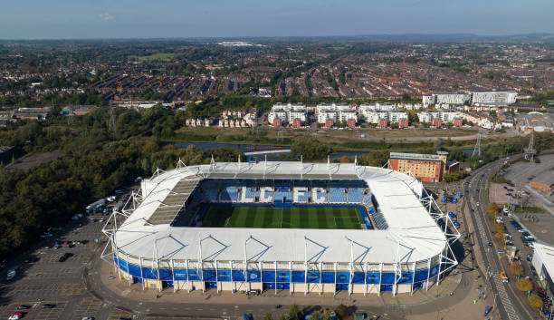 Premier League Stadiums Ranked by Capacity: An aerial view of King Power Stadium prior to the Premier League match between Leicester City FC and AFC Bournemouth at The King Power Stadium on October 05, 2024 in Leicester, England. 