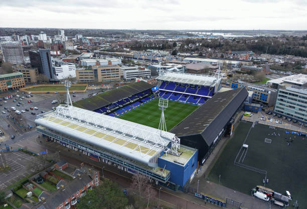 Premier League Stadiums Ranked by Capacity: An aerial view of the stadium before the Premier League match between Ipswich Town and Newcastle at Portman Road on December 21, 2024 in Ipswich, England.