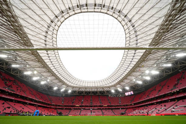La Liga Stadiums Ranked by Capacity: A general view inside the stadium prior to the La Liga match between Athletic Bilbao and Villarreal CF at Estadio de San Mames on December 08, 2024 in Bilbao, Spain.