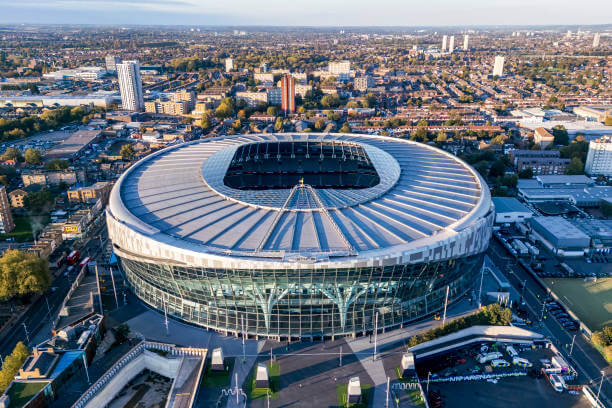 Premier League Stadiums Ranked by Capacity: An aerial view of Tottenham Hotspur Stadium prior to the UEFA Europa League 2024/25 League Phase MD3 match between Tottenham Hotspur and AZ at Tottenham Hotspur Stadium on October 24, 2024 in London, England.