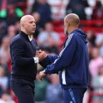 Premier League 2024–25 season: Arne Slot and Nuno Espírito Santo greet each other during the Premier League match between Liverpool and Nottingham Forest at Anfield on September 14, 2024.